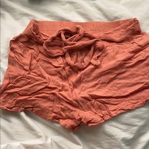 F21 Salmon Crepey Shorts
